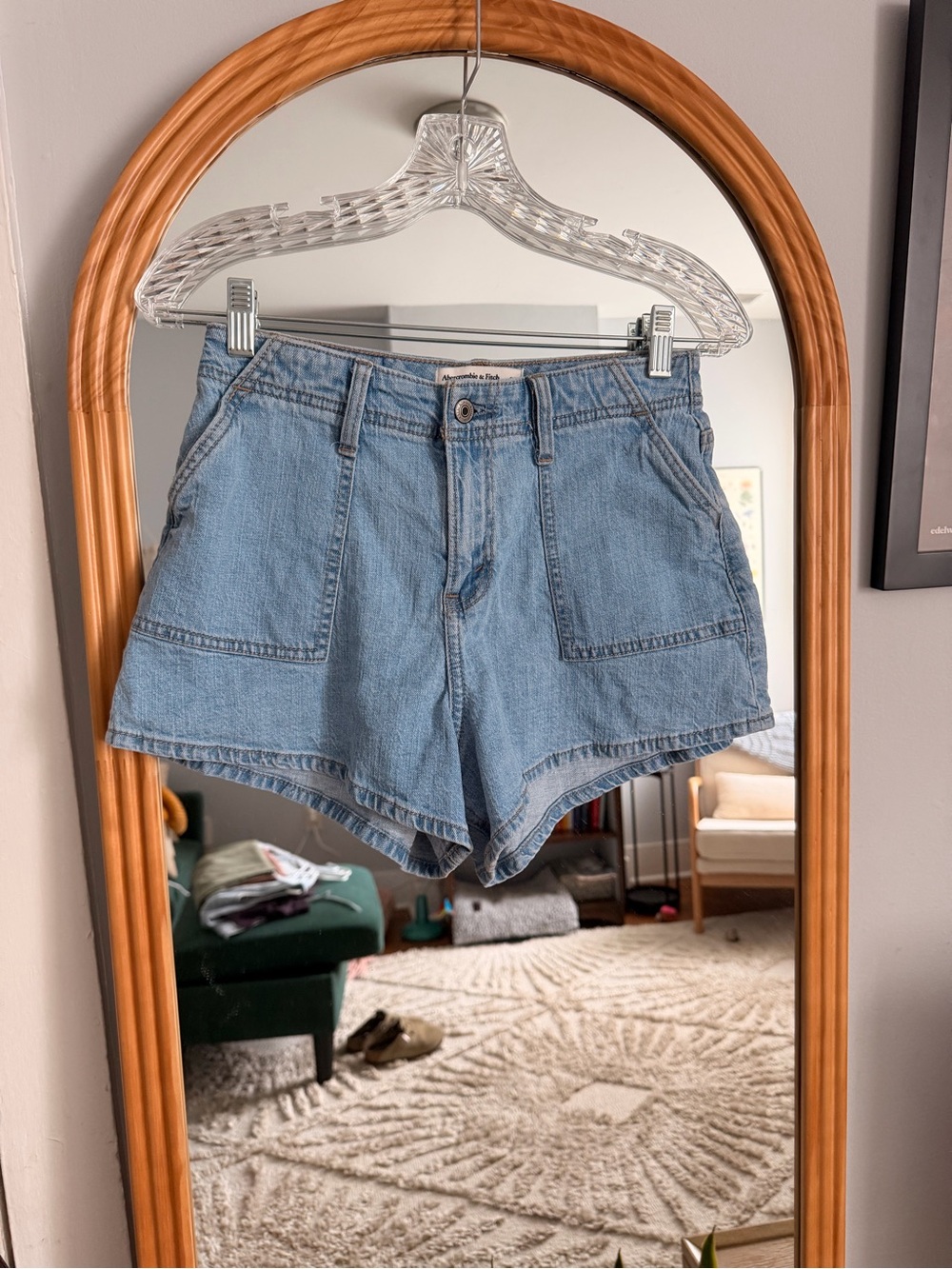 Abercrombie & Fitch Linen Blend Denim Shorts